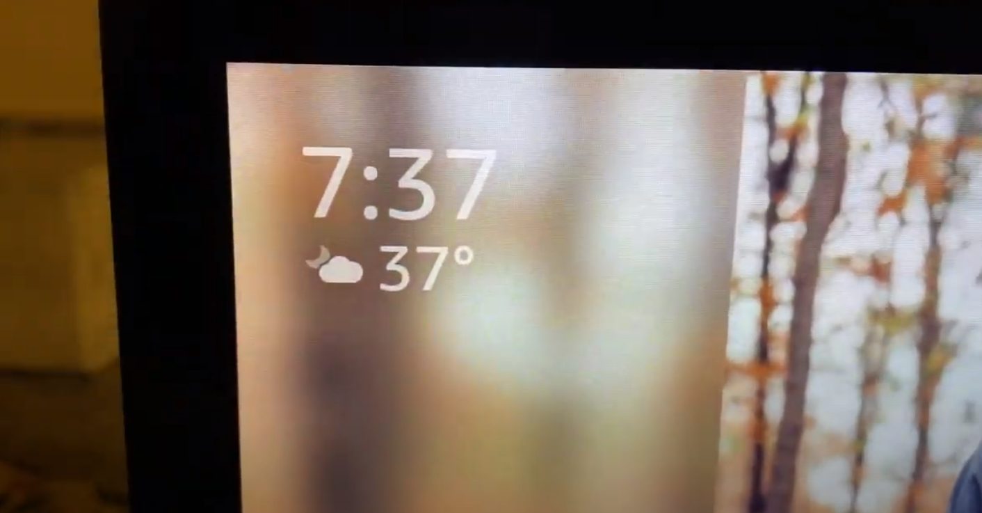 737 and 37 degrees displayed on Alexa device